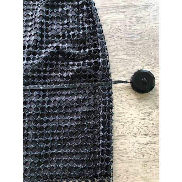 Ann Taylor Black Crochet Overlay Midi Skirt - 2P - Picture 6 of 7